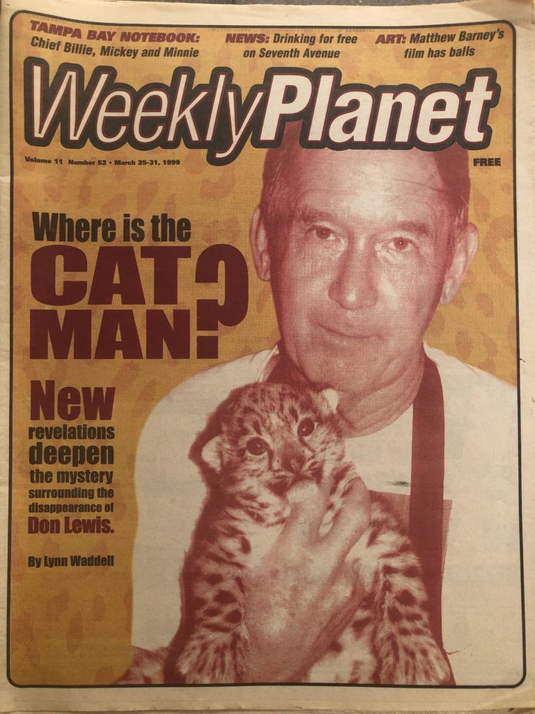 March 25-31, 1999 Weekly Planet Don Lewis Cat Man Missing